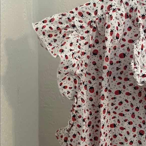 Loft ladybug ruffle cap sleeve top NWOT - Picture 4 of 5